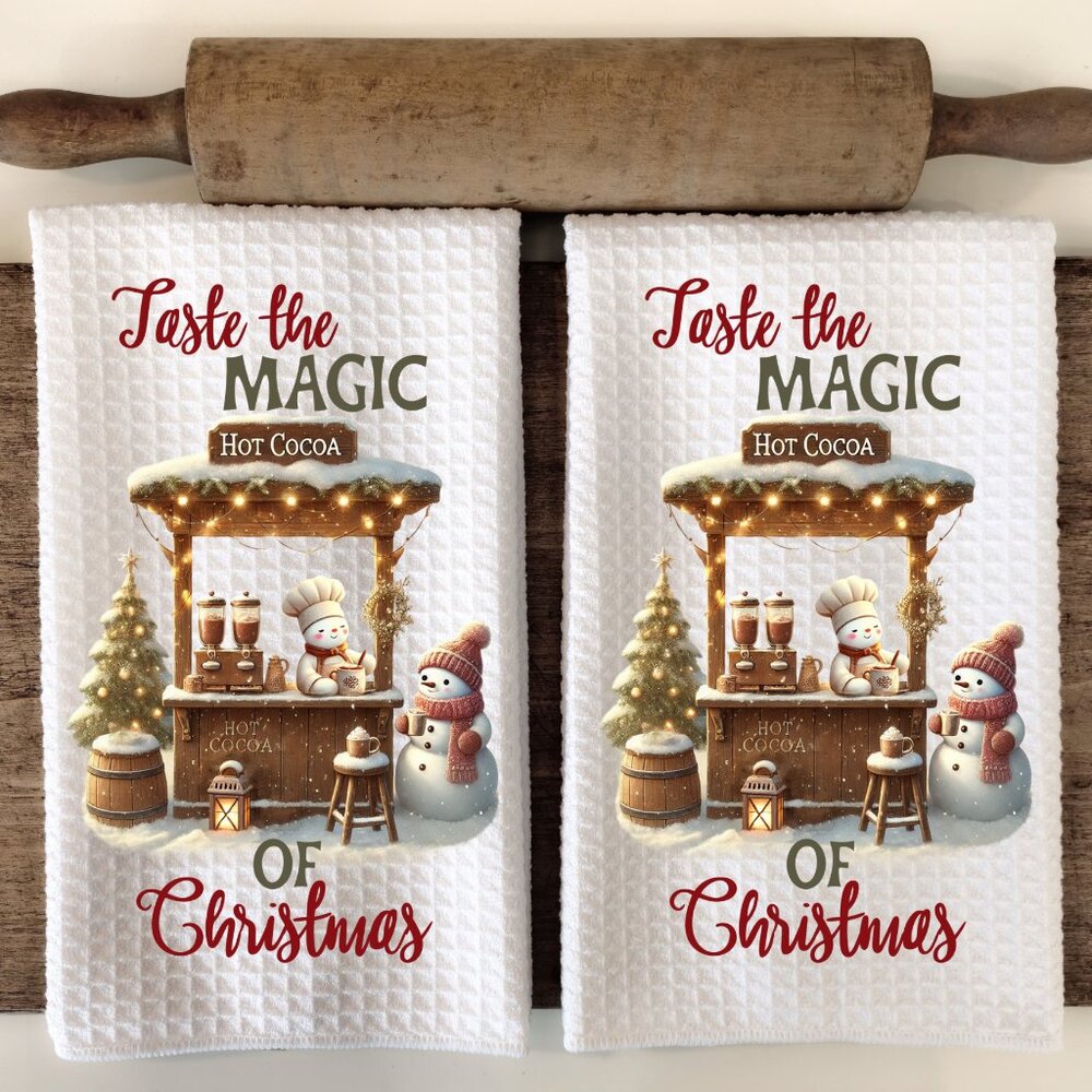 Christmas Kitchen Towel, Holiday Dish Towels, Christmas Baking Towel Set